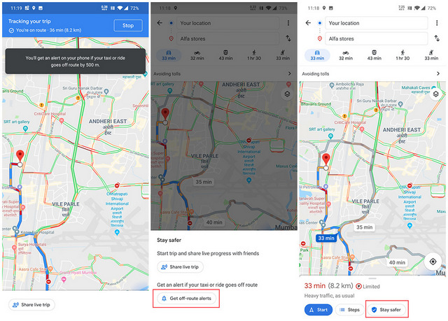 Google Maps Testing ‘off-route’ Alert Feature in India