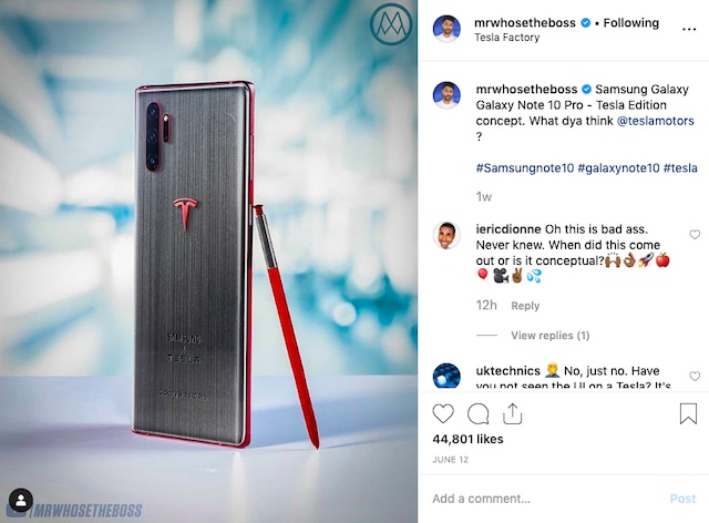 The Samsung Galaxy Note 10 Tesla Edition is Fake!