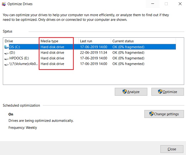 ssd defrag windows 10