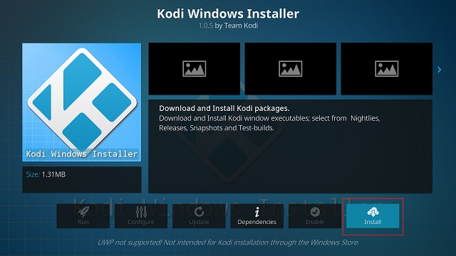 Kodi installer add on