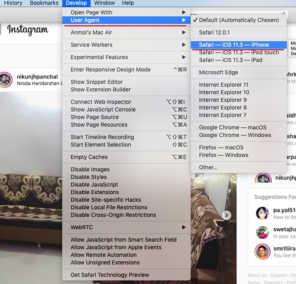 instagram for mac sharing