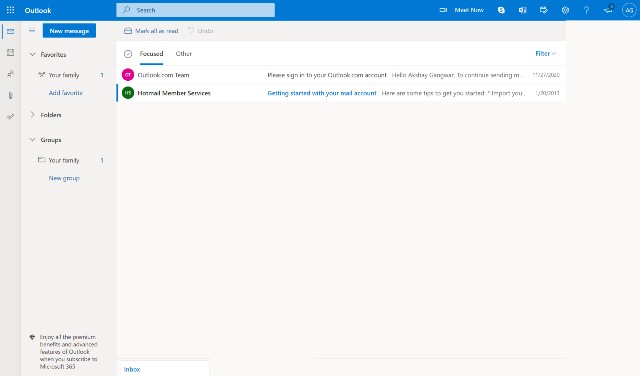 outlook email client windows 10
