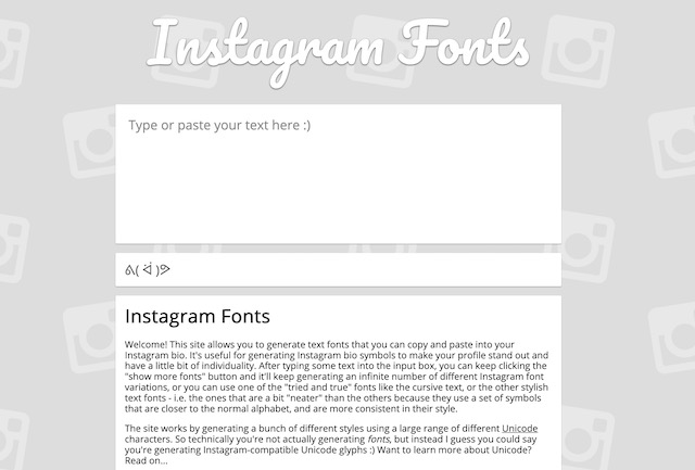 8. Instagram Fonts