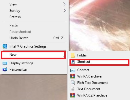 Create screen saver shortcut