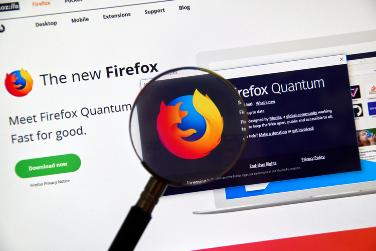 Firefox Quantum shutterstock website