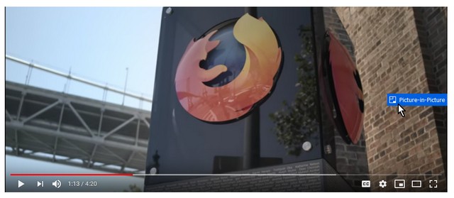Mozilla Working on Picture-in-Picture Mode in Firefox 69 Beta and Developer Edition