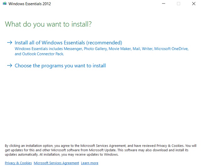 Install Windows Essentials on Windows 10 2