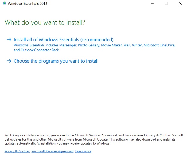  Installer Windows Essentials på Windows 10 2