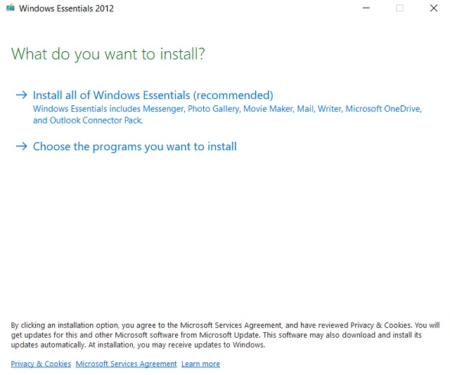 Installer Windows Essentials sur Windows 10 2