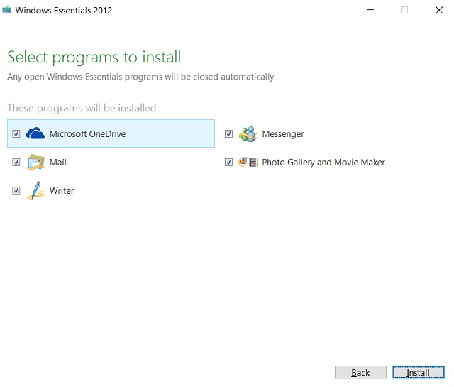 Install Windows Essentials on Windows 10 3