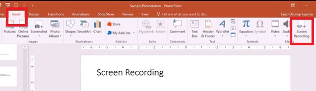 تسجيل شاشة PowerPoint