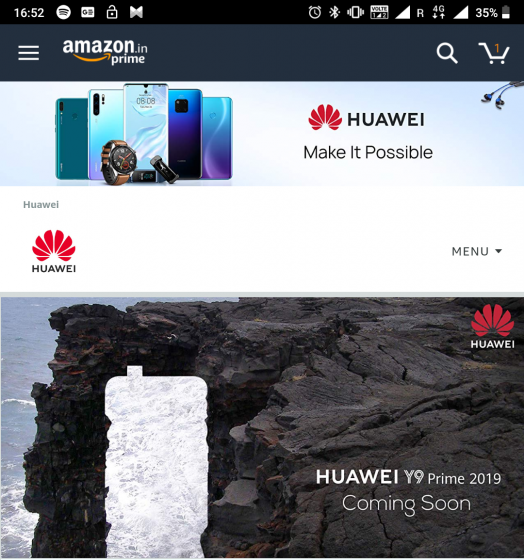 Huawei pop-up camera phone launch india