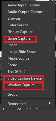 Select Source in OBS Studio