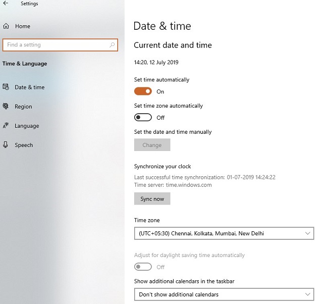 Sync now in Windows 10