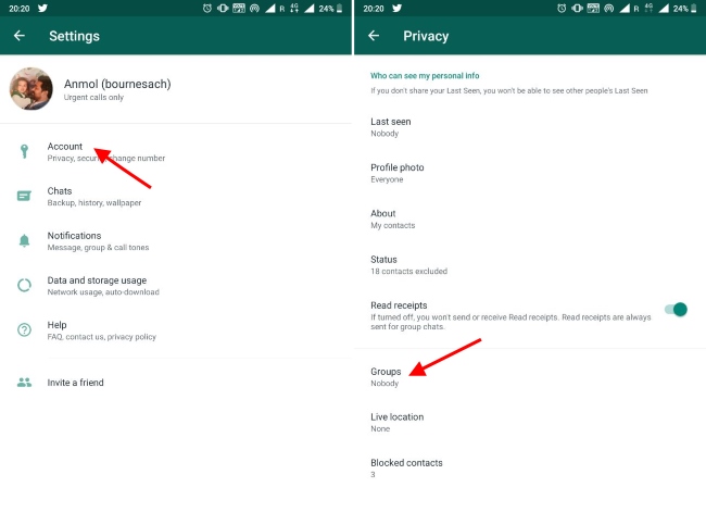 WhatsApp Privacy Settings