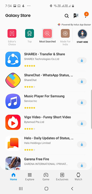 most searched apps galaxy store