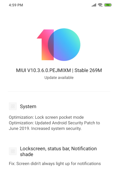 poco f1 - miui 10 update