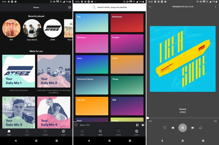 spotify lite user interface