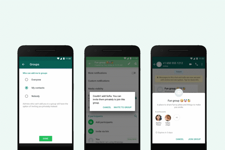 whatsapp group privacy settings launched