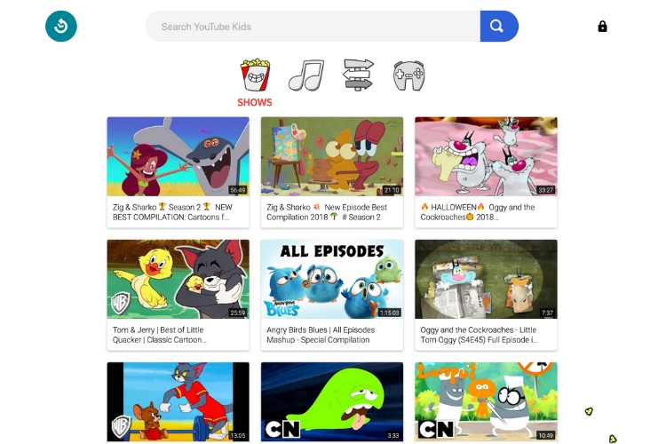 YouTube Kids desktop website