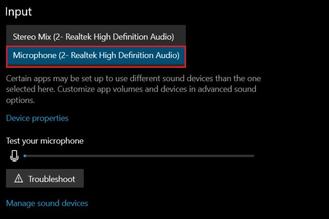 1. Manage Microphone from Windows Settings (5)