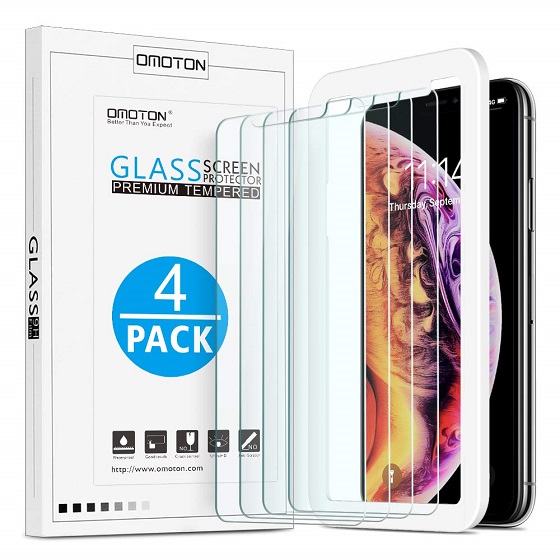 -White 4 Pack BERSEM Screen Protector Compatible with iPhone 12 Case Friendly 2 Pack Tempered Glass Screen Protector +2 Pack Tempered Glass Camera Lens Protector Easy Installation Frame 