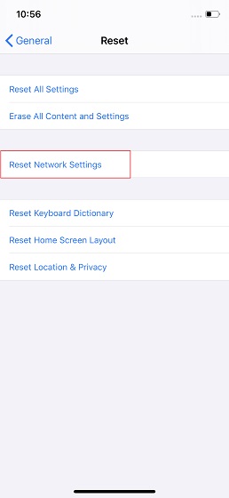 12. Reset Network Settings 2