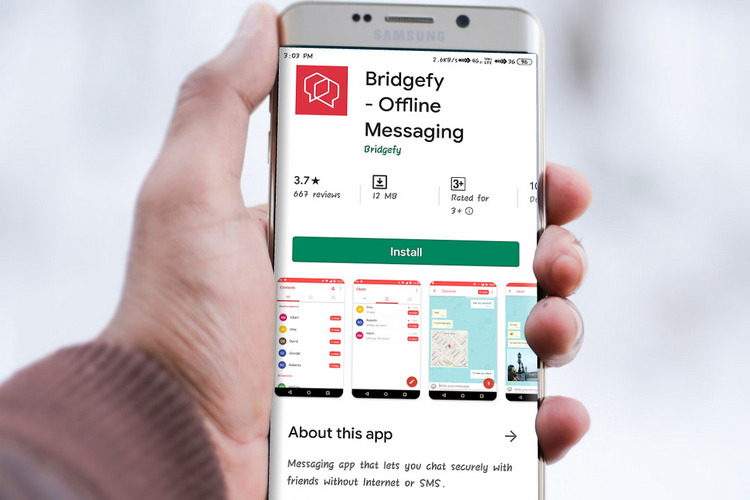 Bridgefy Google Play Store page