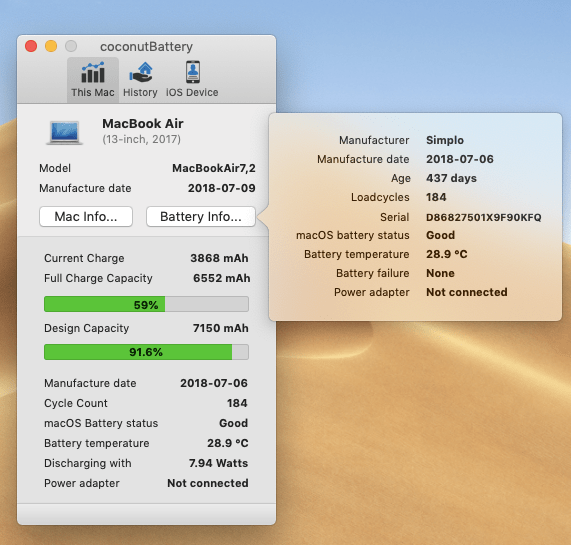 Coconut battery mac os как пользоваться