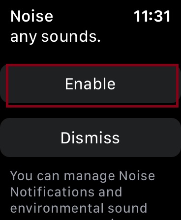 Enable Noise measuring on Apple Watch