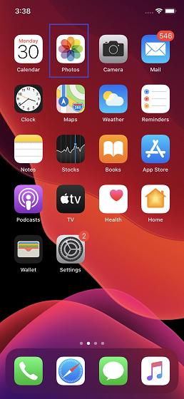Open Photos app on your iOS device