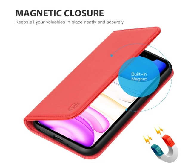 Deep Blue 6.1 inches ELESNOW Case Compatible with iPhone 11 High-grade Leather Flip Wallet Phone Case Cover for Apple iPhone 11