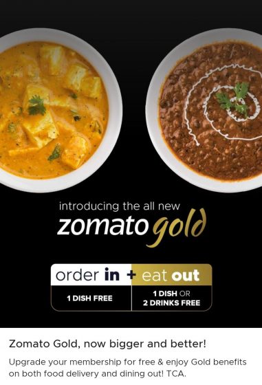 zomato gold delivery benefits