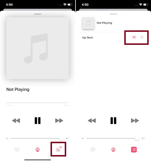 Shuffle or repeat songs on Apple Music