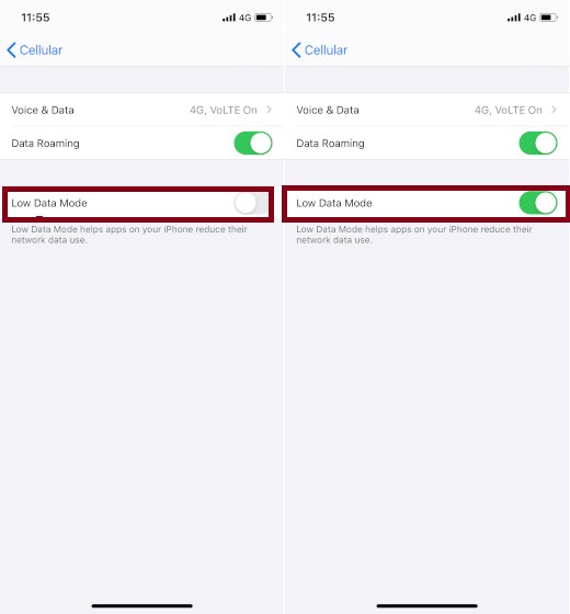 Turn on Low Power Mode on iOS 13