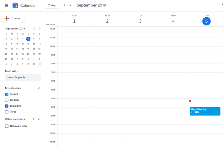 google calendar events