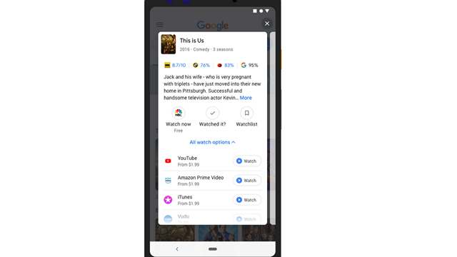 Google Search Now Shows Personalized Movie Recommendations in Mobile