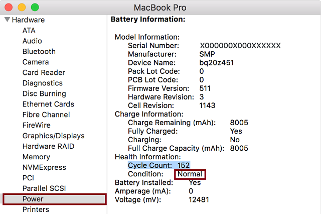 Check MacBook's Battery Health from System Preferences