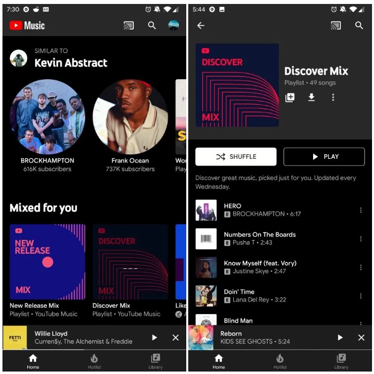 youtube music discover mix playlist