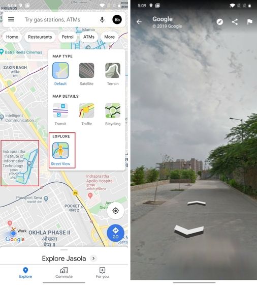 5. Street View with google maps tricks