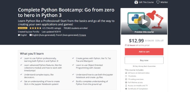 6. Complete Python Bootcamp Go from zero to hero in Python 3 - Python Learning Courses Online on Udemy