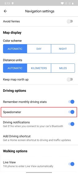 9. Enable Speedometer