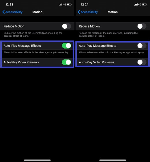 How to Disable Auto Play Message Effects and Video Previews in iOS