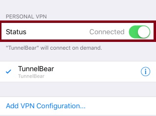تعطيل TunnelBear VPN