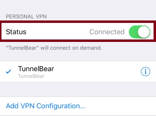 Отключить TunnelBear VPN