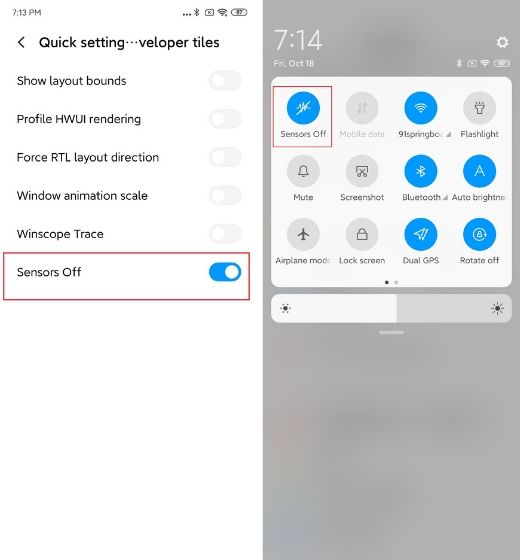Disable all the Sensors new MIUI 11 features