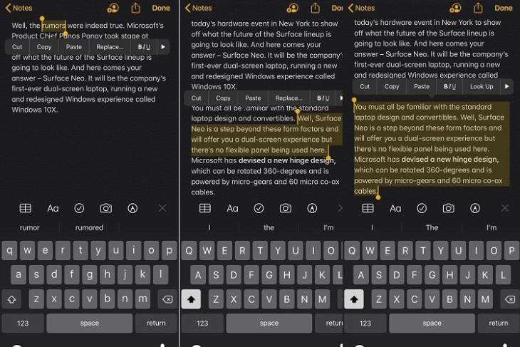 How to Use Text Editing Gestures in iOS 13 or iPad 13 to Cut, Copy or Paste