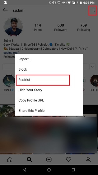 How to Use the Restrict Feature on Instagram 2