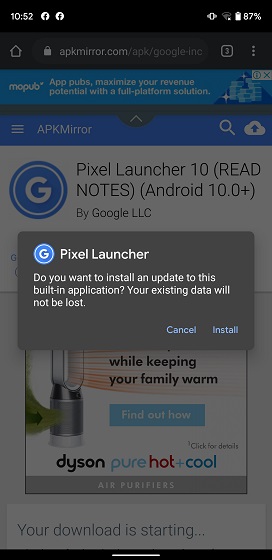 Install Pixel 4 Launcher 3