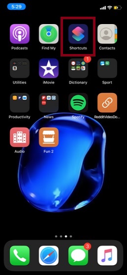 Open Shortcuts app on your iPhone